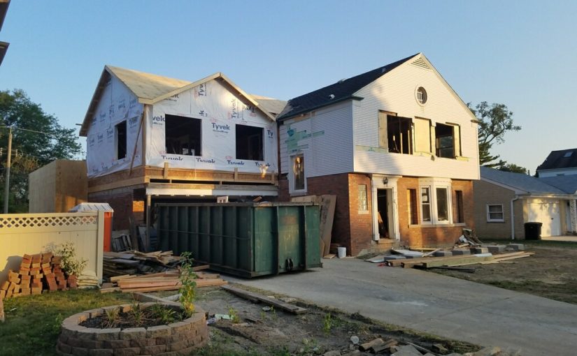 Front Windows Cut In, and House Under Roof